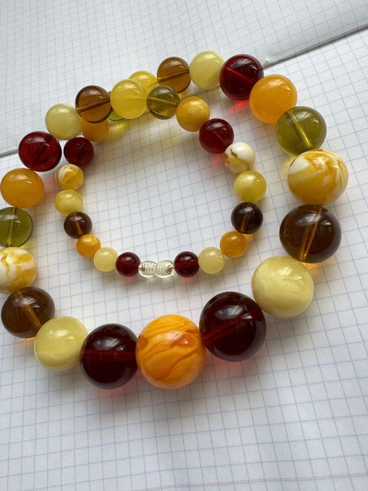 Велике Намисто Бурштин Бусы Янтарь Натуральный