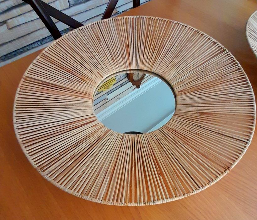 Conjunto 3 espelhos de parede. Palhinha