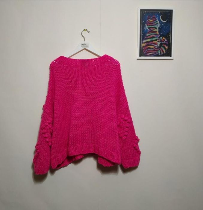 Рожевий плюшевий светр великого розміру