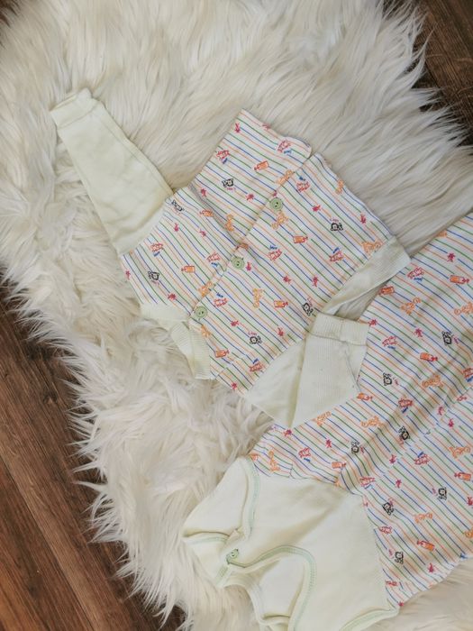 Komplet pajac i kartanik pajacyk śpiochy śpioszki piżama 62