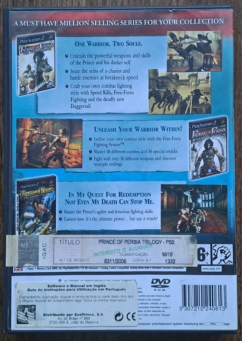 Jogo consola Sony Playstation 2 PS2 Prince of Persia TRILOGY