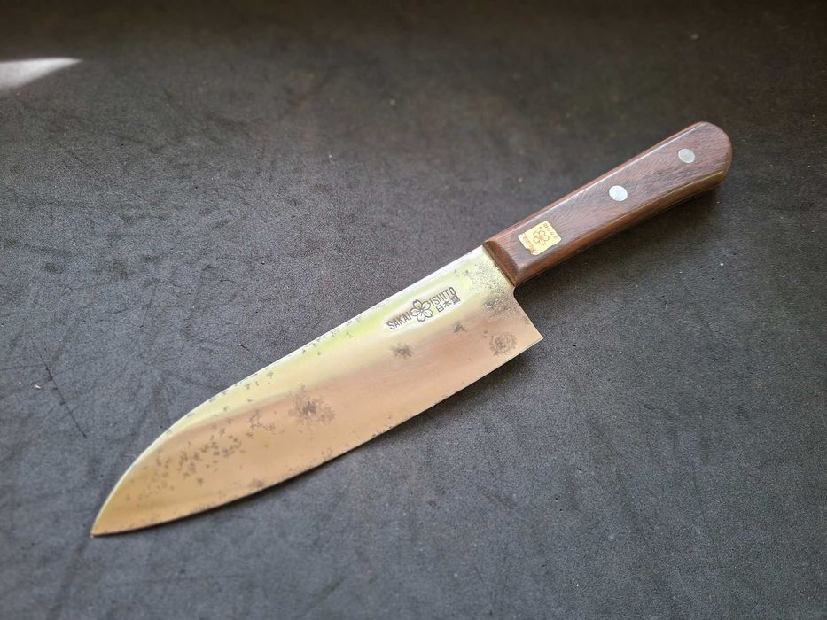 Nóż japoński Sakai Ishito santoku stal węglowa