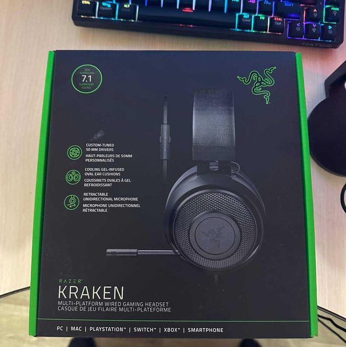 Продам нові ігрові навушники  Razer Kraken Black (чорні)