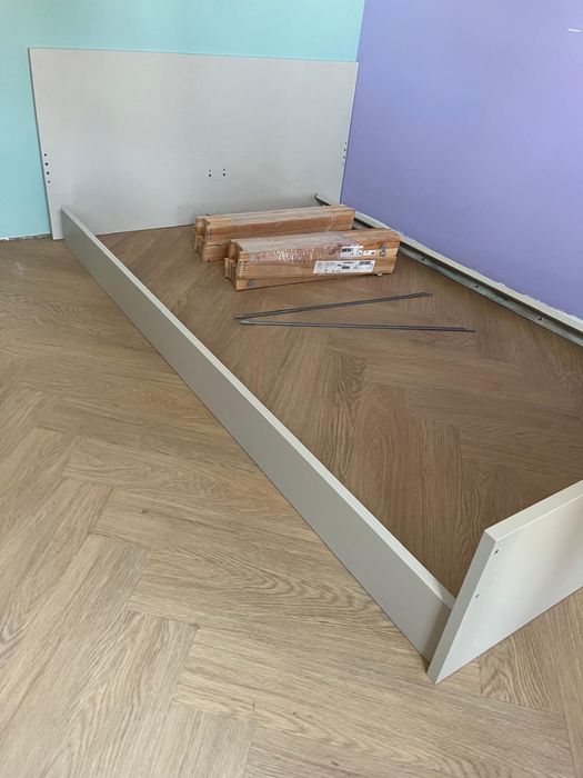 Łóżko 140x200 rama + materac Ikea Gursken kaszmir