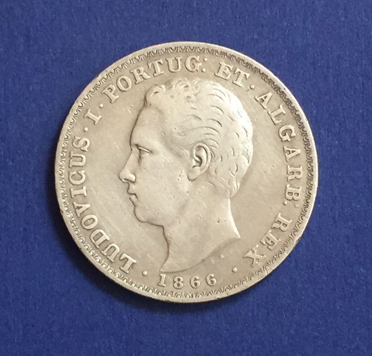 D. LUIZ I - moeda 500 Réis 1866 - prata