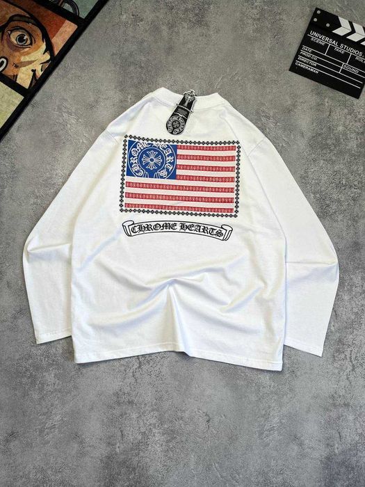 Лонг слив chrome hearts белый