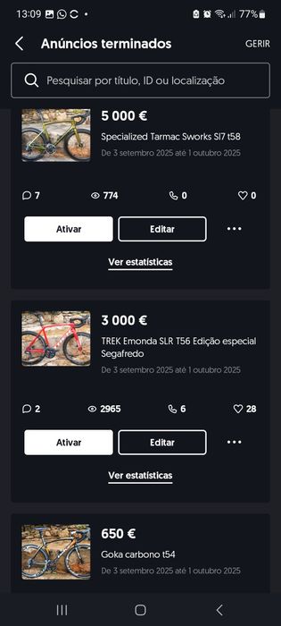 Bicicletas de estrada carbono oportunidades