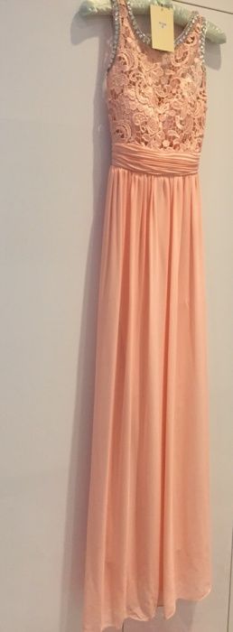 Suknia sukienka długa koronka S kryształki diamenty wesele Eva&Lola