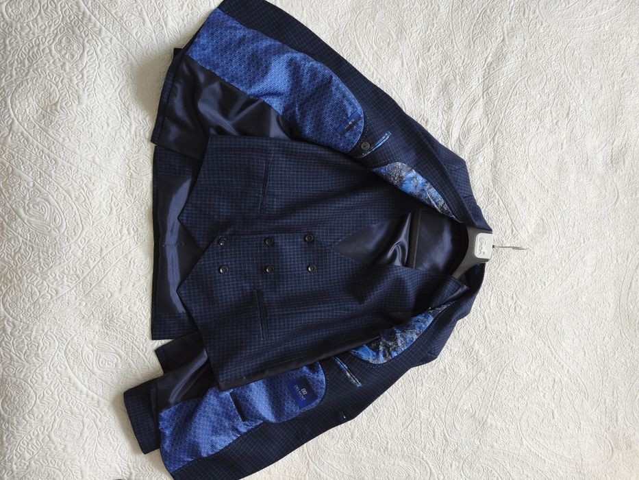 Костюм синій трійка Delmond slim fit синій