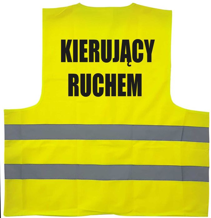 kamizelka odblaskowa z nadrukiem kierujący ruchem