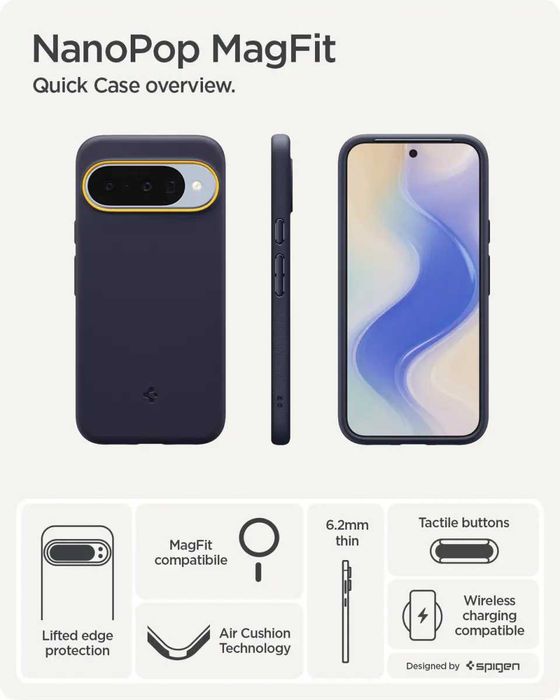Чехол Spigen Nano Pop MagFit Pixel 10 /10 Pro/10 Pro XL Blueberry Navy