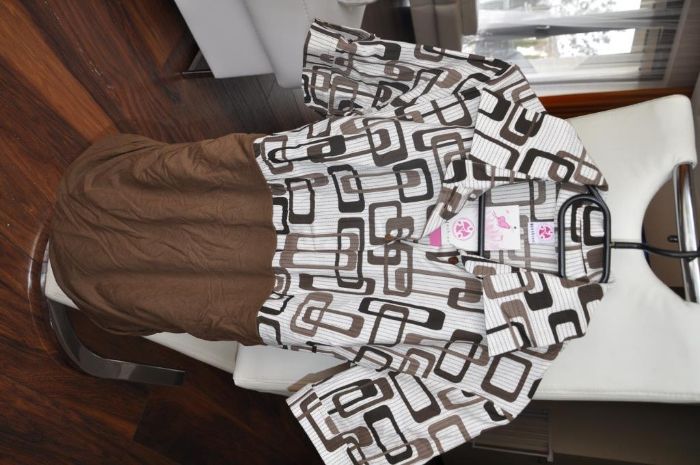 NOWA bluzka tunika ciążowa 9fashion pas ciążowy rozm. L brąz koszula