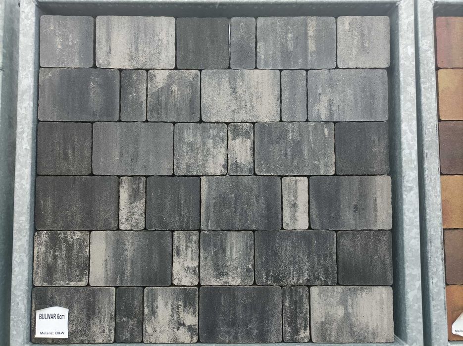 Kostka brukowa grafit brąz melanż 6 cm wyprzedaż