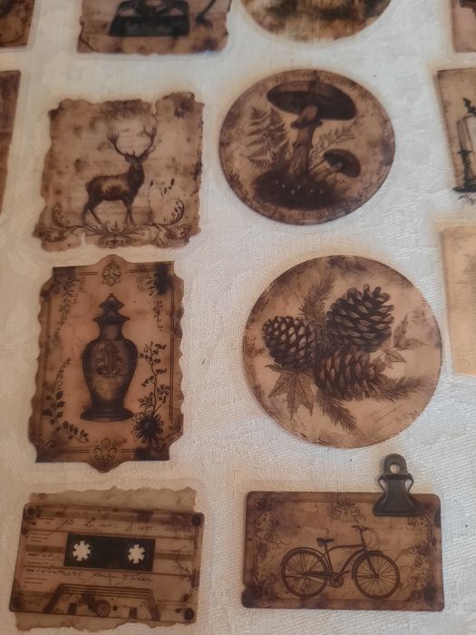 50 autocolantes retro para decoração