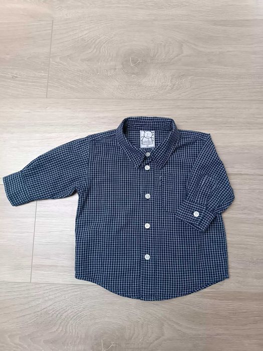 Koszula bawełna kratka kołnierzyk długi rękaw 'H&M' 62