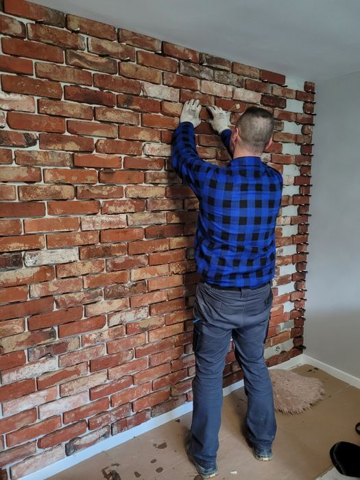 Montaż płytek ciętych z cegły na ścianę lico STAROPOLSKIE  Kraków