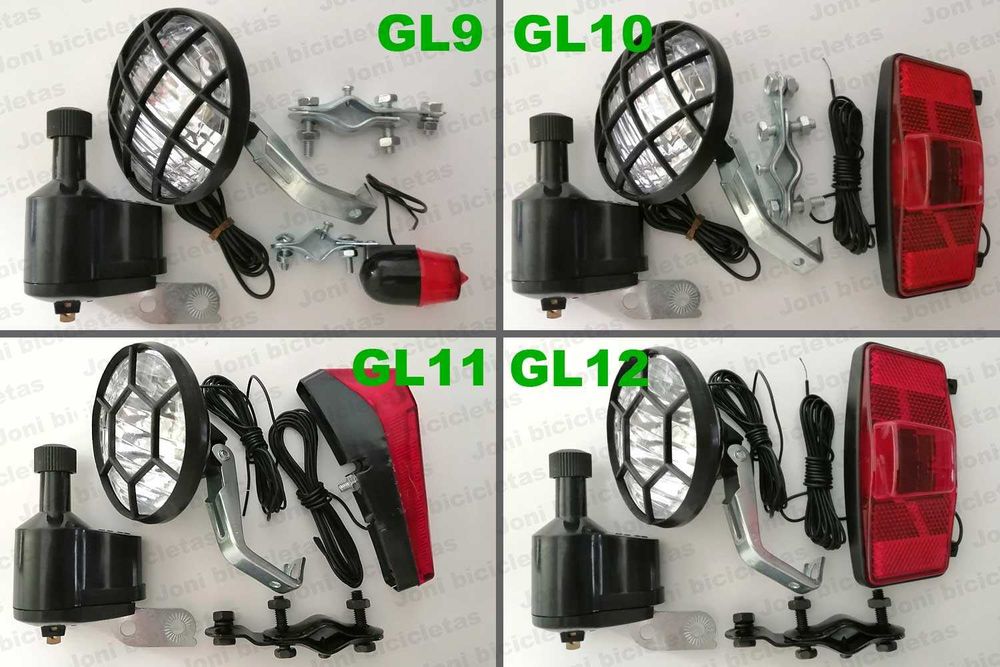 Grupos de luz de bicicleta pasteleira, dobrável, city bike, etc