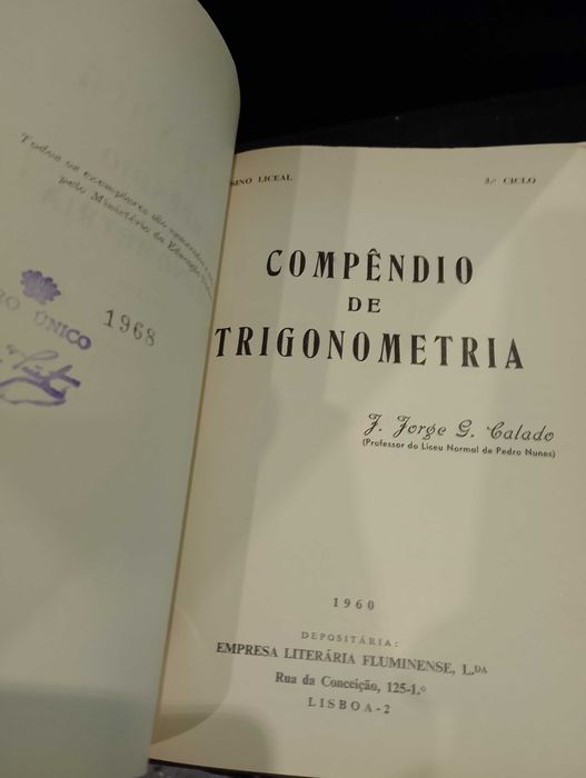 Compêndio de Trigonometria - J. Jorge G. Calado (3º ciclo) 1960