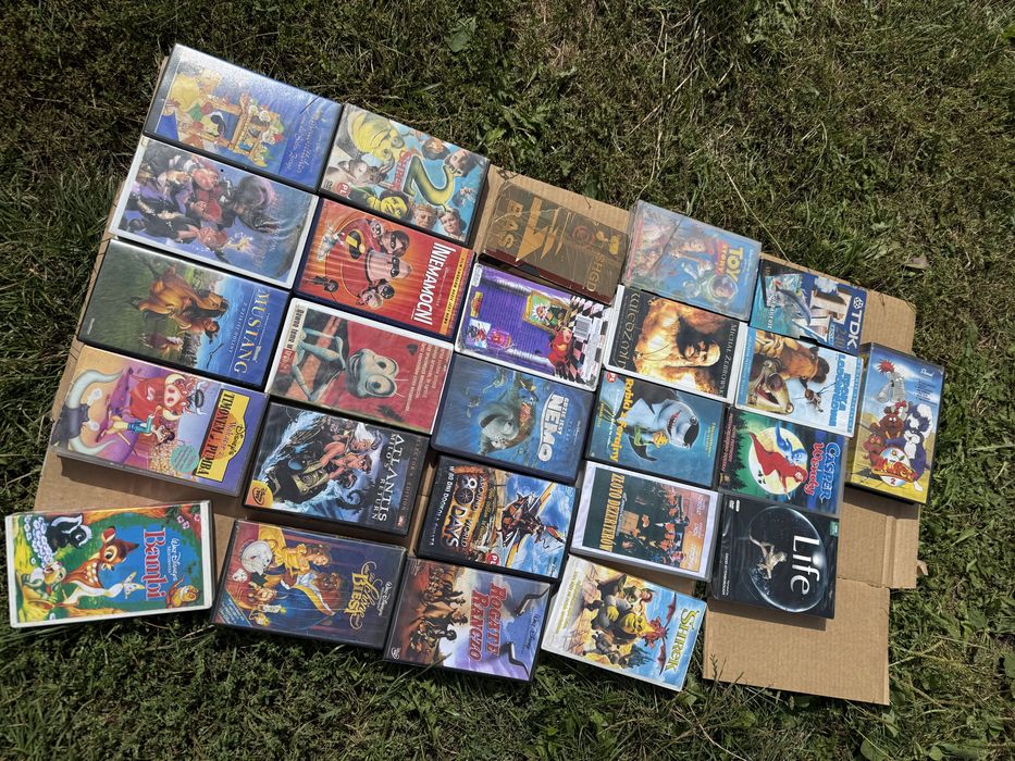 Kasety VHS – Disney, Pixar, Shrek, Wiedźmin i klasyki bajek