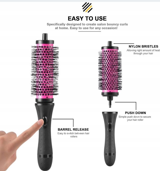 Zestaw szczotek do włosów z odpinanymi rolkam