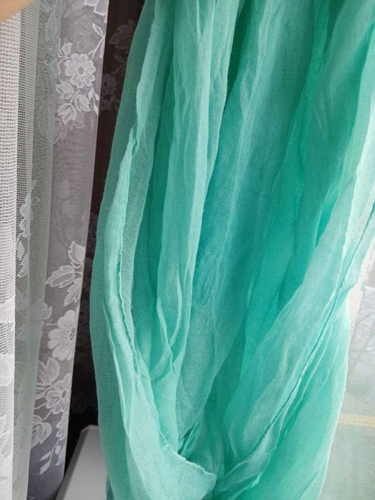 Шарф легкий цвет тиффани снуд 90х70см п\э