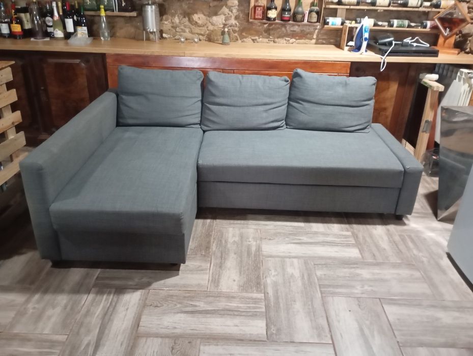 Sofá com chaise longue  com baú