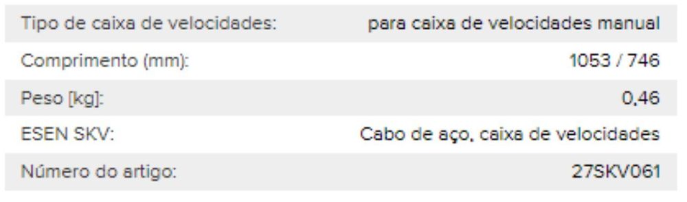 Cabo de aço, caixa de velocidades para Renault Megane