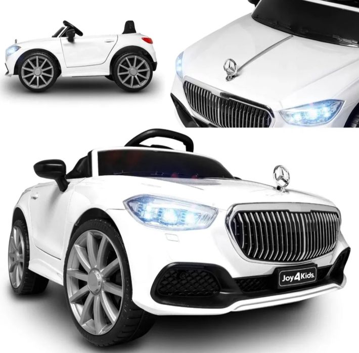 Nowe auto na akumulator białe Mercedes