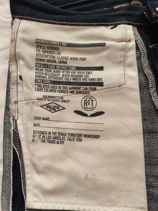 Джинсы Rogue Territory RGT selvedge selvage селвидж RARE!