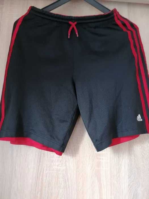 Spodenki krótkie Adidas czerwono - czarne.Rozmiar XS.Spodnie.