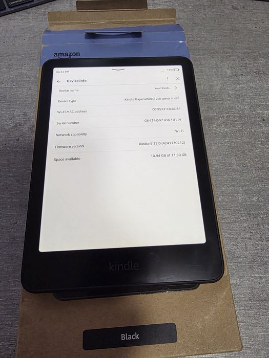 Kindle Paperwhite. 2025. 12 пок. 16Гб. Новий. Чорний. Гарантія