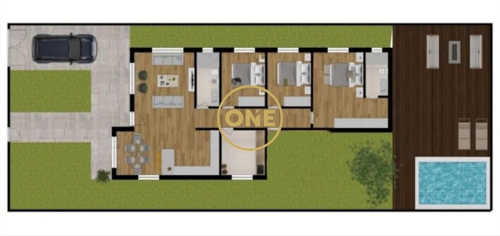 Excelente Moradia T3 em projeto com lote de 1.100m2 nos Foros de Salva