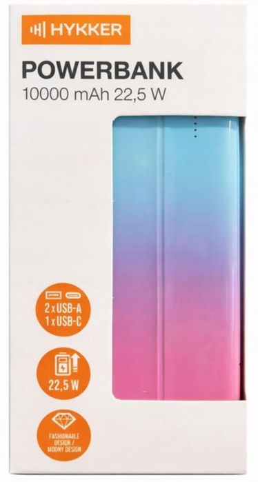 Powerbank Hykker 10000 mAh różowy ombre cieniowany