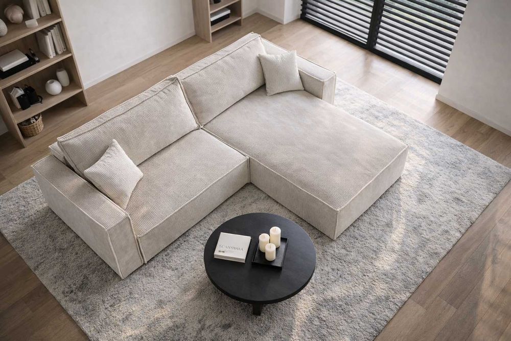 Narożnik Rogówka sztruksowa NOCA 270x143 Funkcja spania i pojemnik