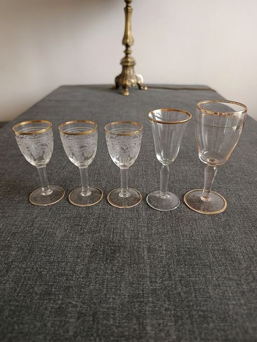 5 sztuk Kieliszki 1886 r. Stan WITRYNOWY OKAZJA ZAKUPU