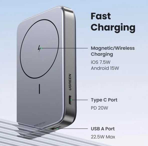 Магнітний повербанк UGREEN PB206  Magnetic Magsafe Powerbank  20W
