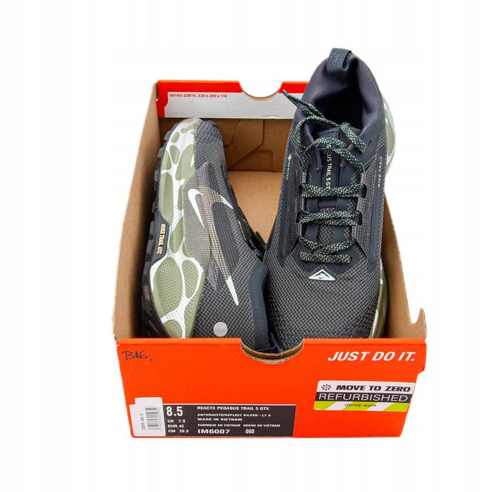 Nike Reactx Pegasus Trail 5 Gtx Gore-Tex Anthracite Eu 42 Ultra Lekkie