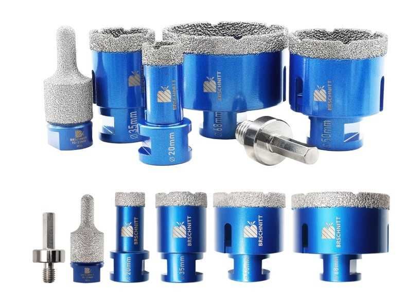 Zestaw 5 otwornic diamentowych do gresu M14 + adapter BRSCHNITT