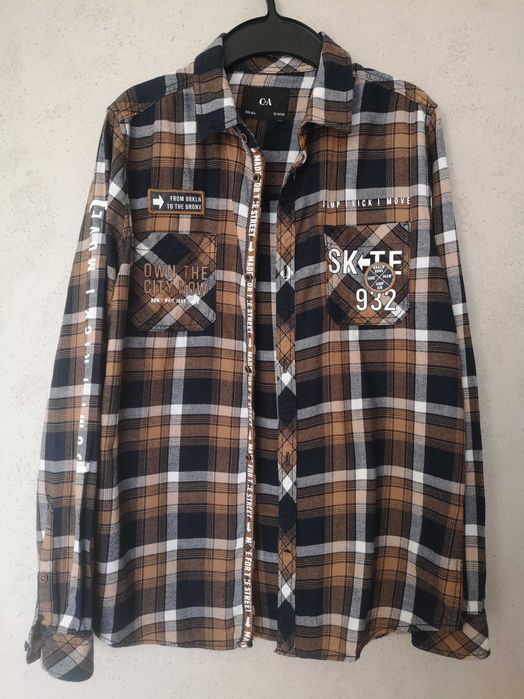 C&A flanelowa koszula chłopięca roz. 158-164, 13-14Y, jak nowa