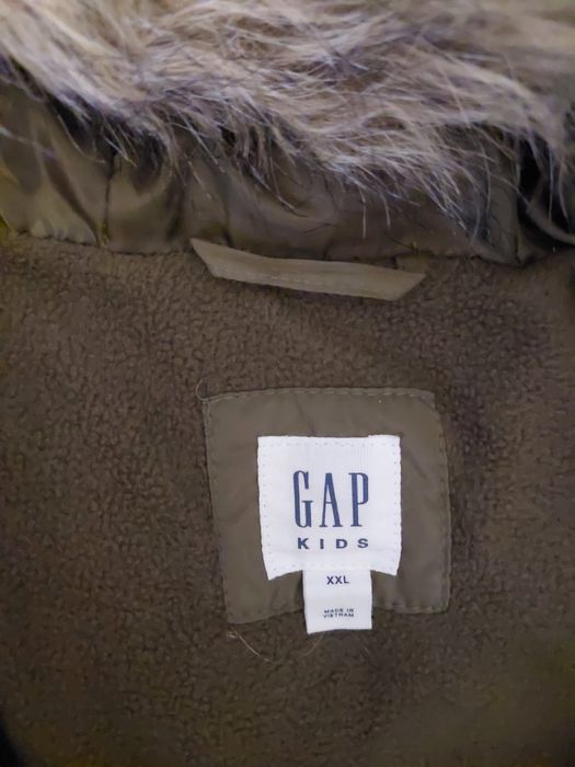 Kurtka płaszczyk zimowy khaki GAP dziewczęcy 10-12 lat