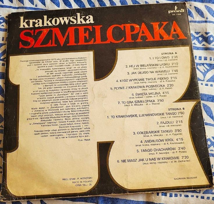Krakowska Szmelcpaka , płyta winylowa