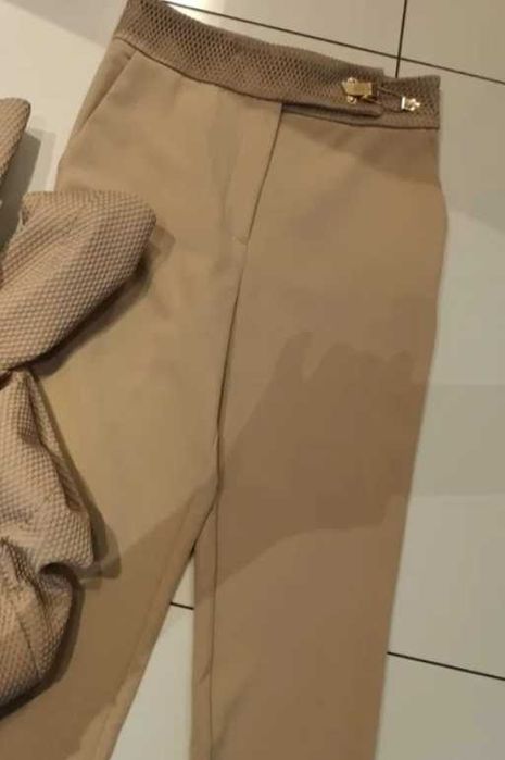 Balmain  spodnie garniturowe damski beż