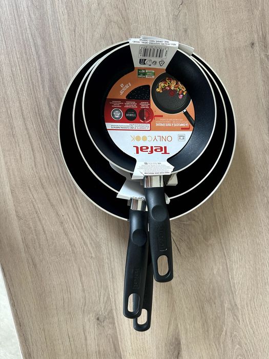Nowy Zestaw Patelni TEFAL Only Cook (3 ELEMENTY)