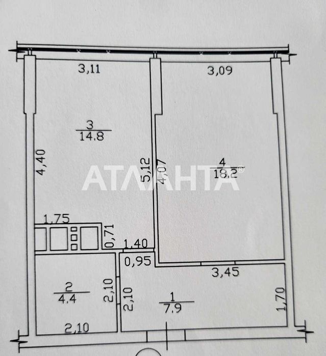 1-room apartment apartment by the address st. Tenistaya (area 48 m²) - Atlanta.ua - photo 6