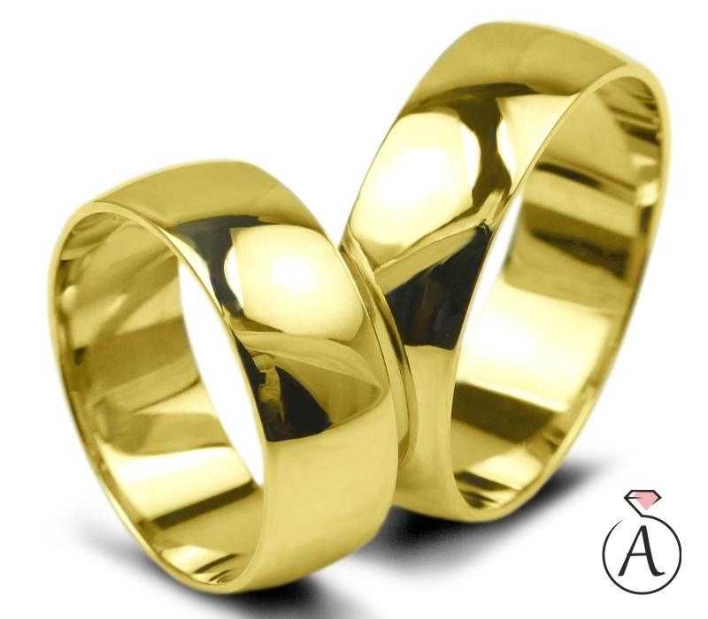 Obrączki 6mm półokrągłe 585 p Grawer GRATIS