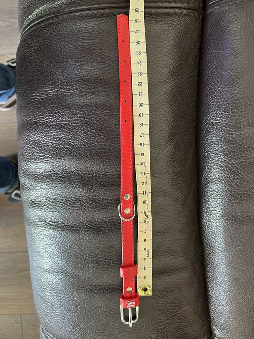 Obroża czerwona skóra