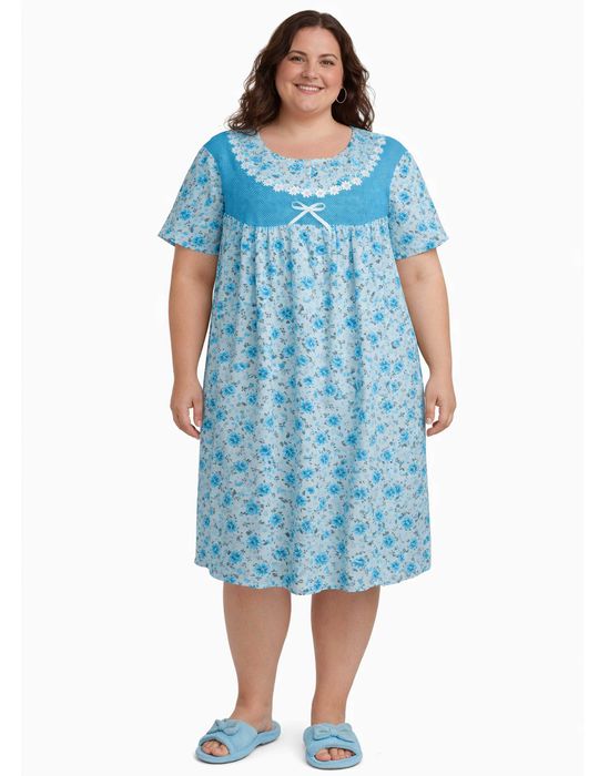 Koszula nocna bawełniana Plus Size , 4XL - 56/58 , biodra - 160cm