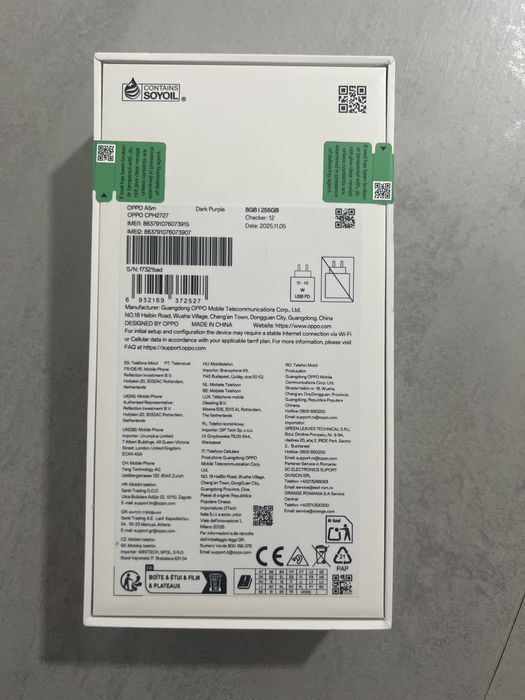 OPPO A5m (6.67'' - 8 GB - 256 GB - Preto Nébula) (SELADO)