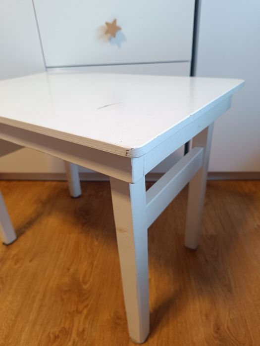 Stoliczek drewniany biały + krzesełeczko