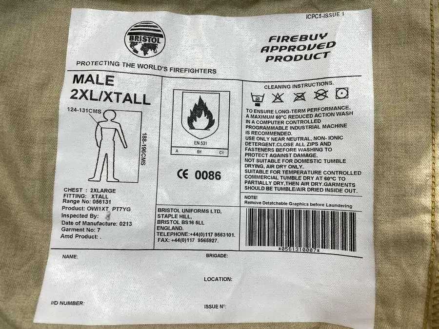 Куртка пожарника, спасателя FIRE FIGHTERS Bristol, 3XL-4XL. НОВАЯ!